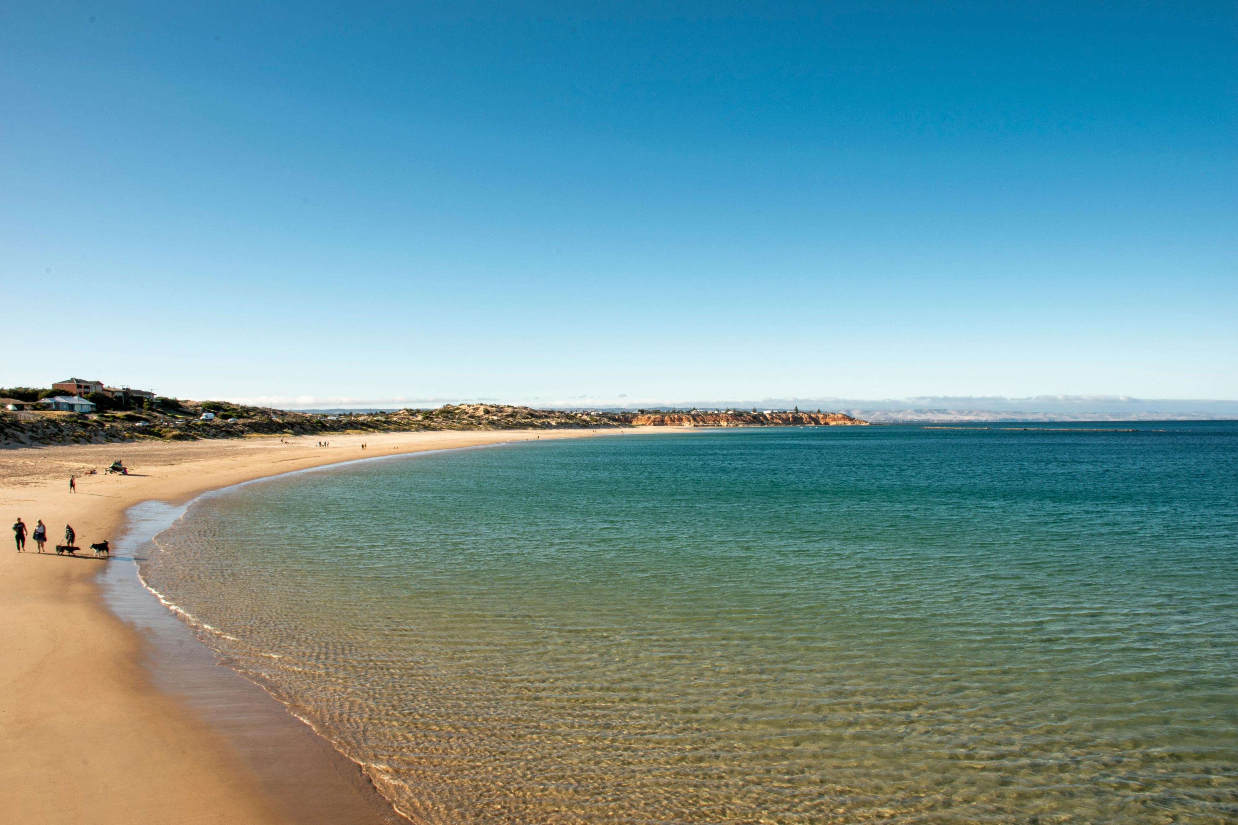 A sweeping stretch of coastline at Port Noarlunga Beach.