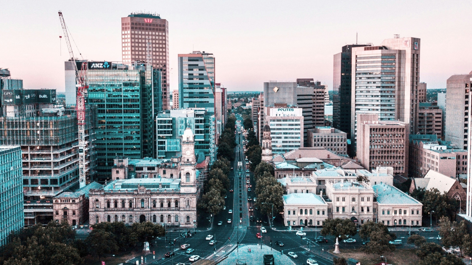 Aerial view of the downtown area in Adelaide-2