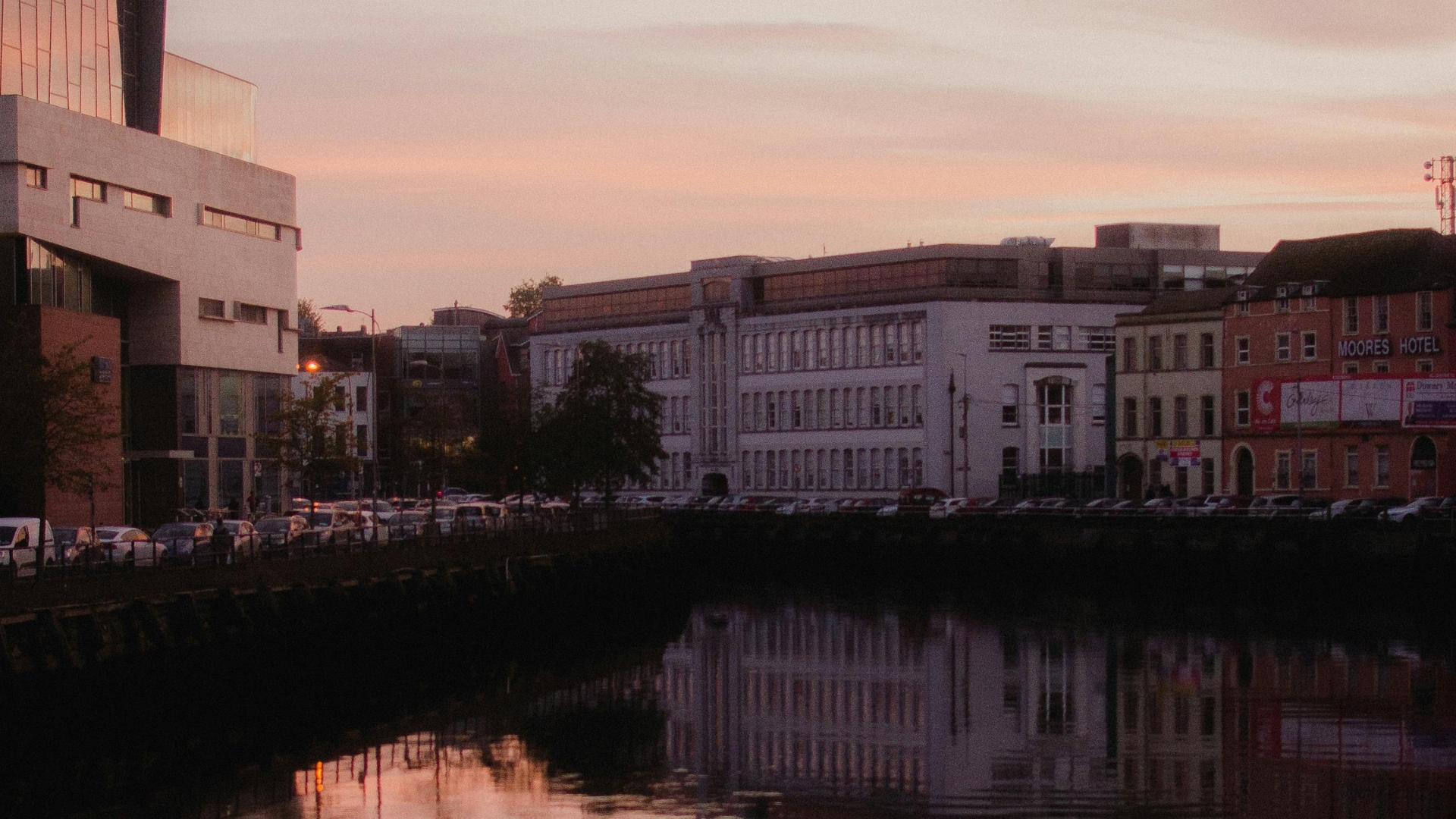 The sun setting over the River Lea, Cork City-2