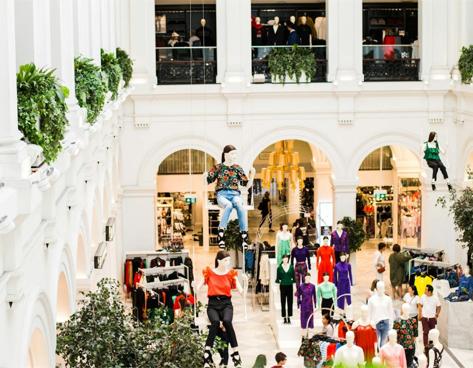 View of the first floor of a clothing store at Melbourne's GPO